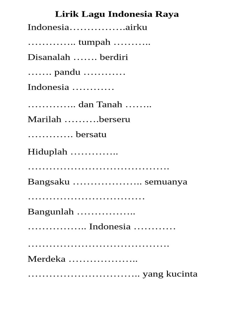 Lirik Lagu Indonesia Raya | PDF