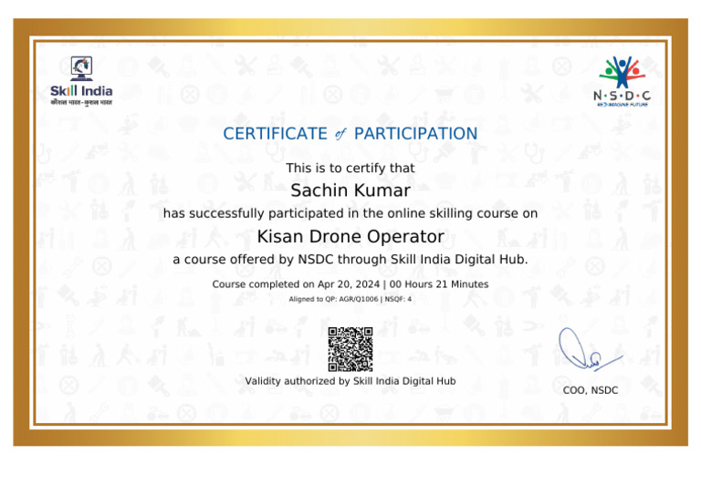 2 SACHIN Kisan Drone Operator Certificate | PDF