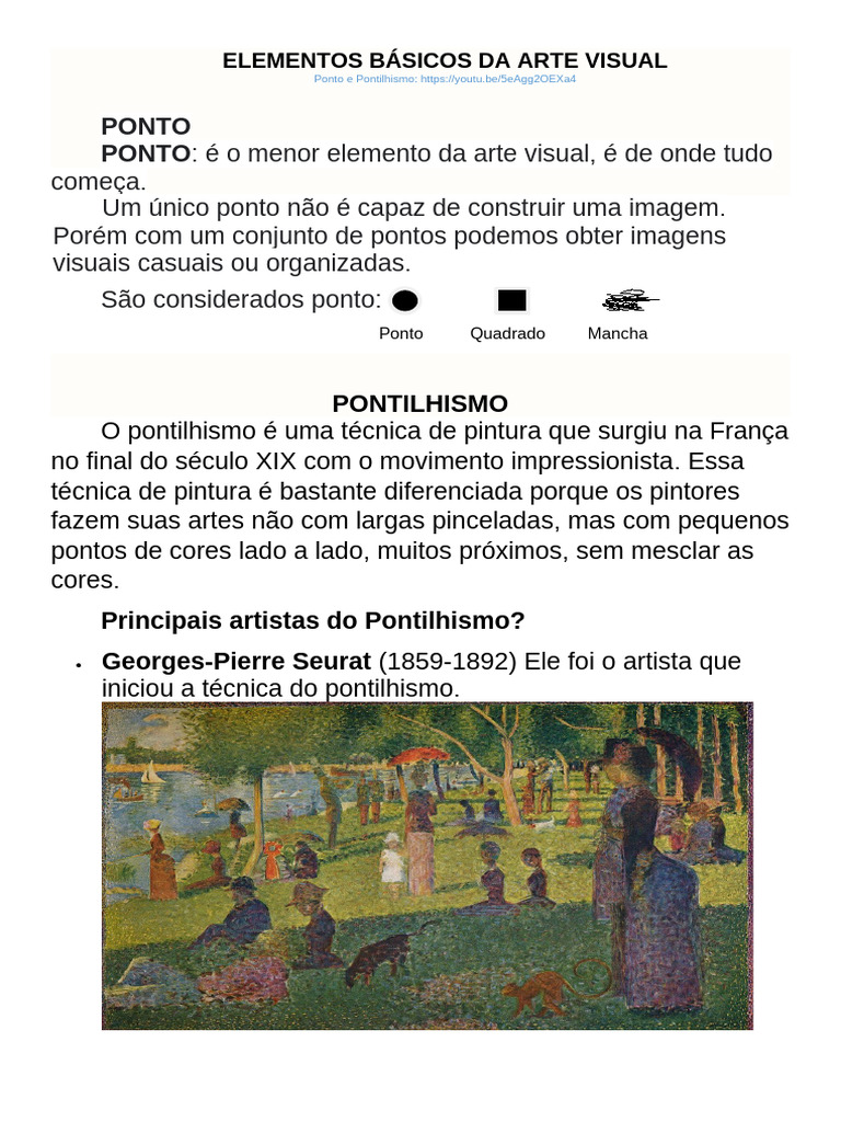 Ponto e Pontilhismo | PDF