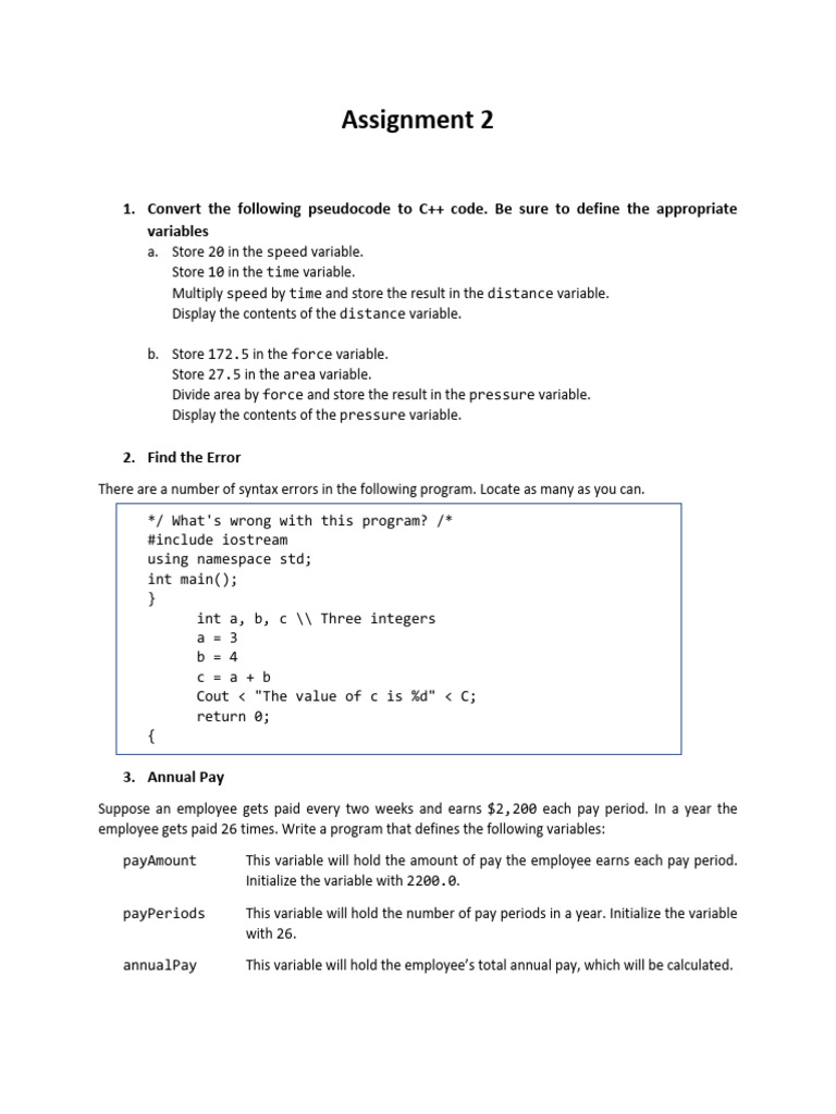 2 - Chapter 2 - Introduction To C++ | PDF | Namespace | Finance & Money ...