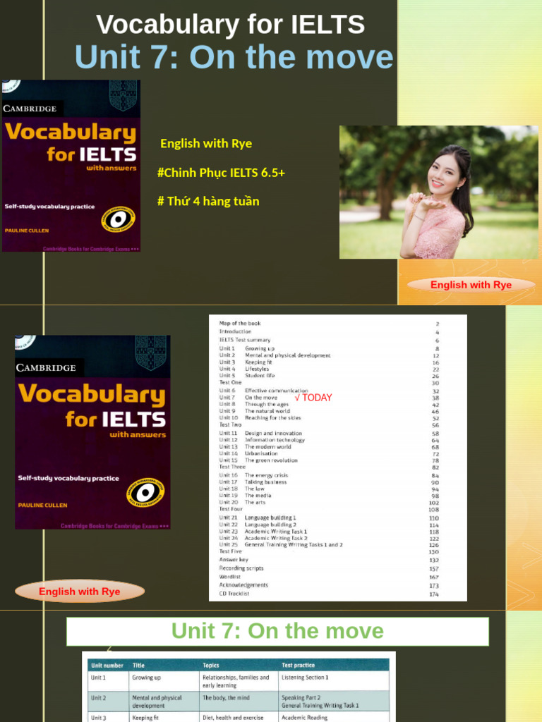 Vocabulary For IELTS - Unit 7 On The Move | PDF
