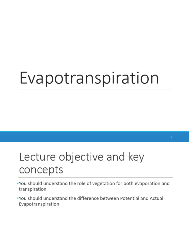 Evapotranspiration | PDF