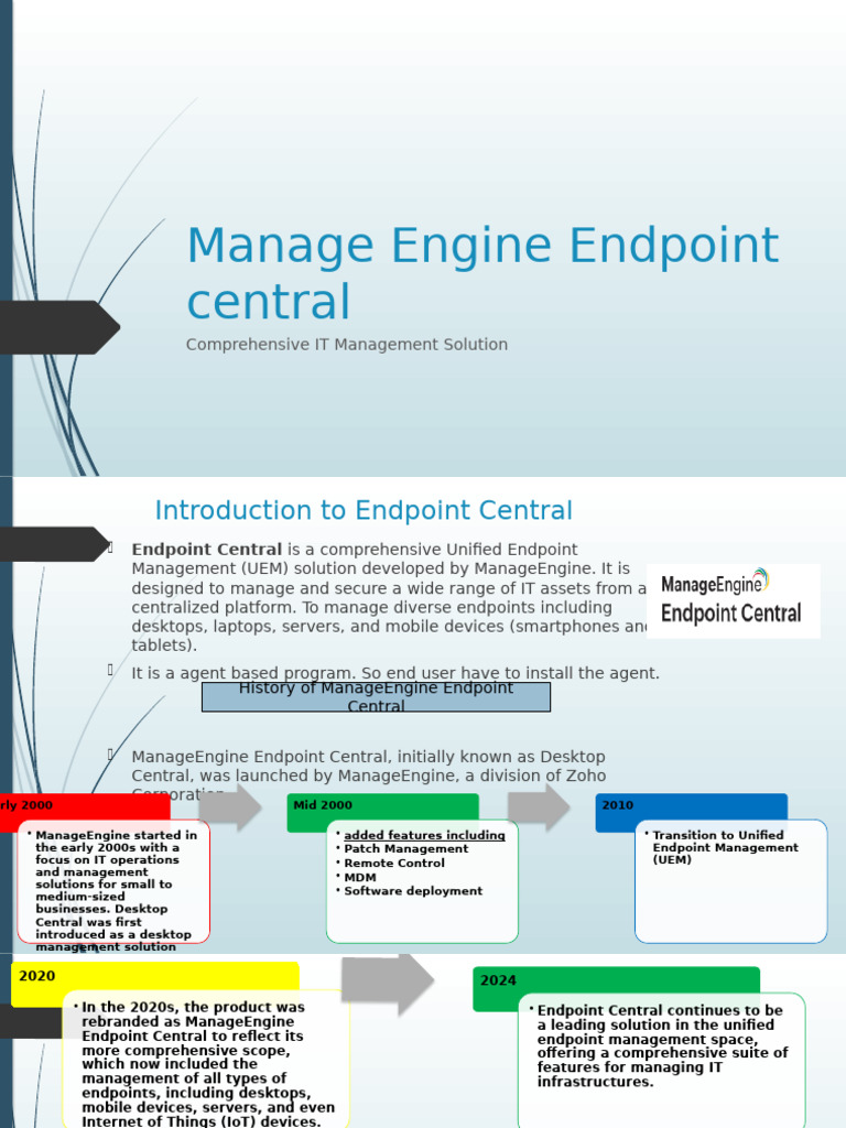 Manage Engine Endpoint central-ZOHO | PDF