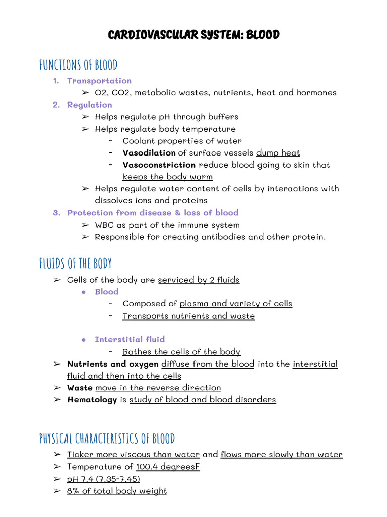 Cardiovascular System Pdf