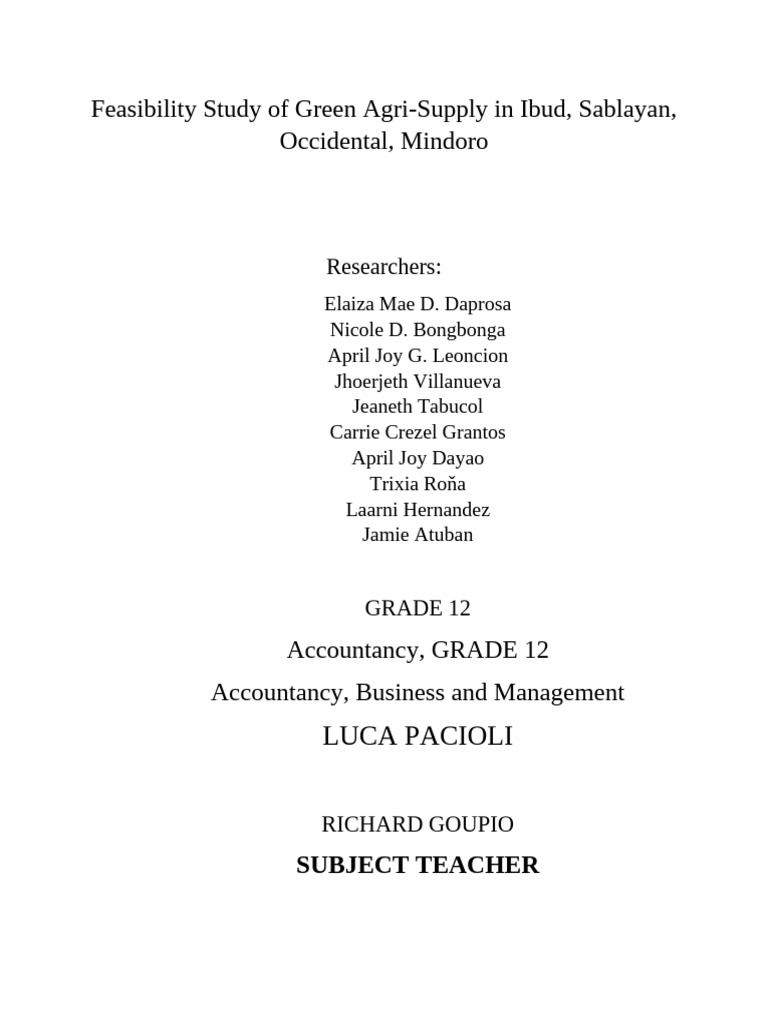 Title of feasibility pdf