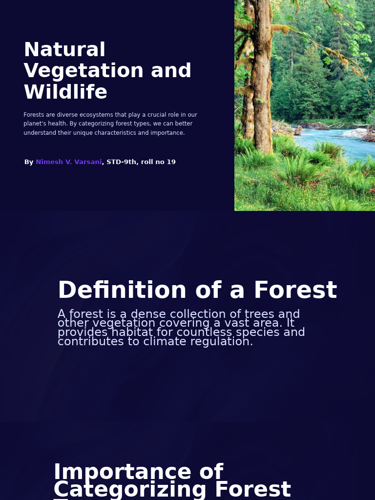 Natural Vegetation and Wildlife by | PDF | Forests | Home & Garden