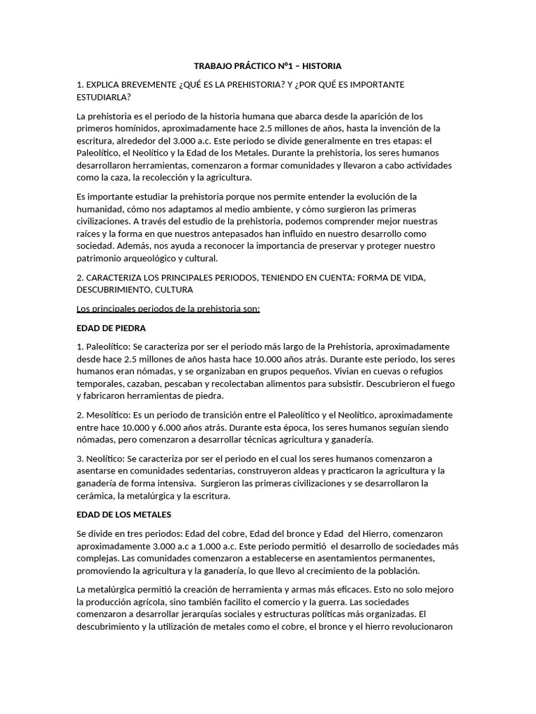 Trabajo Práctico Historia | PDF