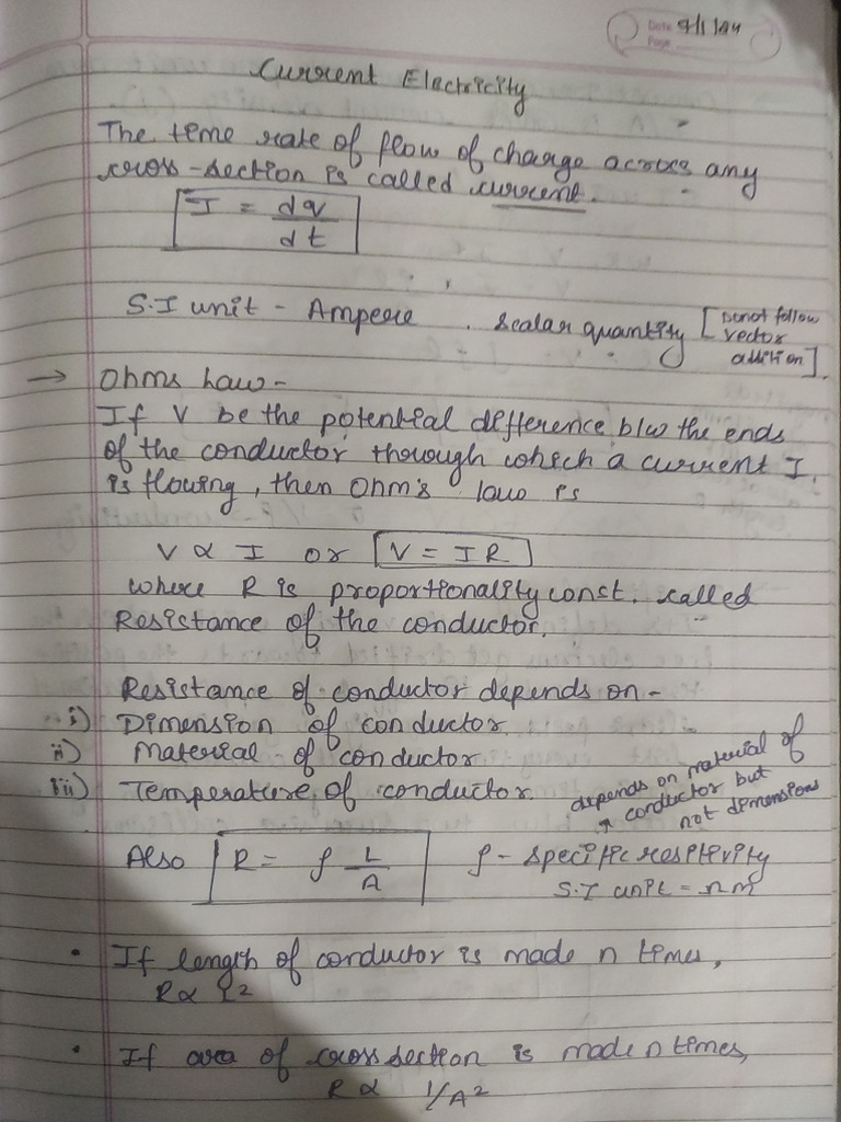Current Electricity Pdf