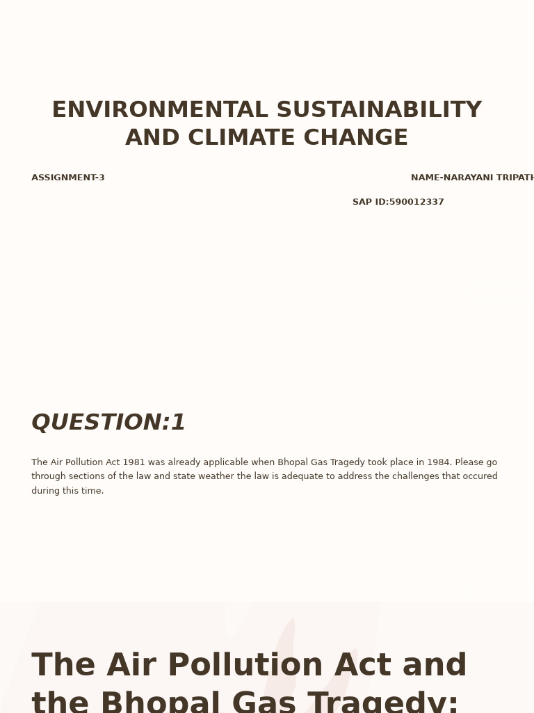 Environmental Sustainability and Climate Change | PDF