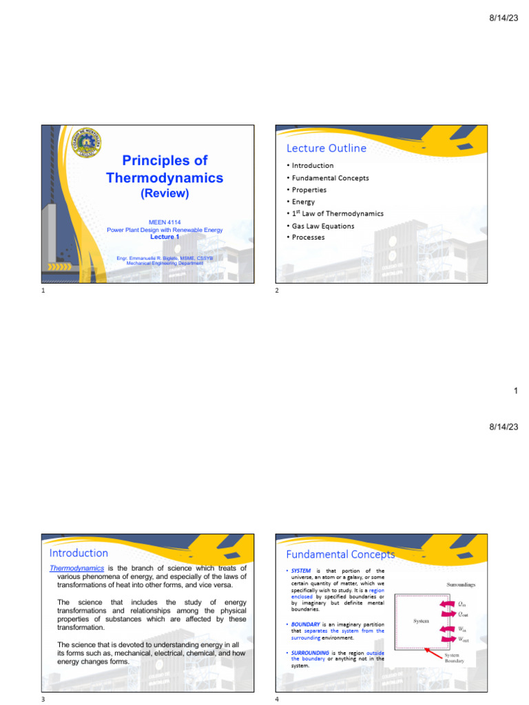 Thermodynamics Principles Overview | PDF | Temperature | Pressure