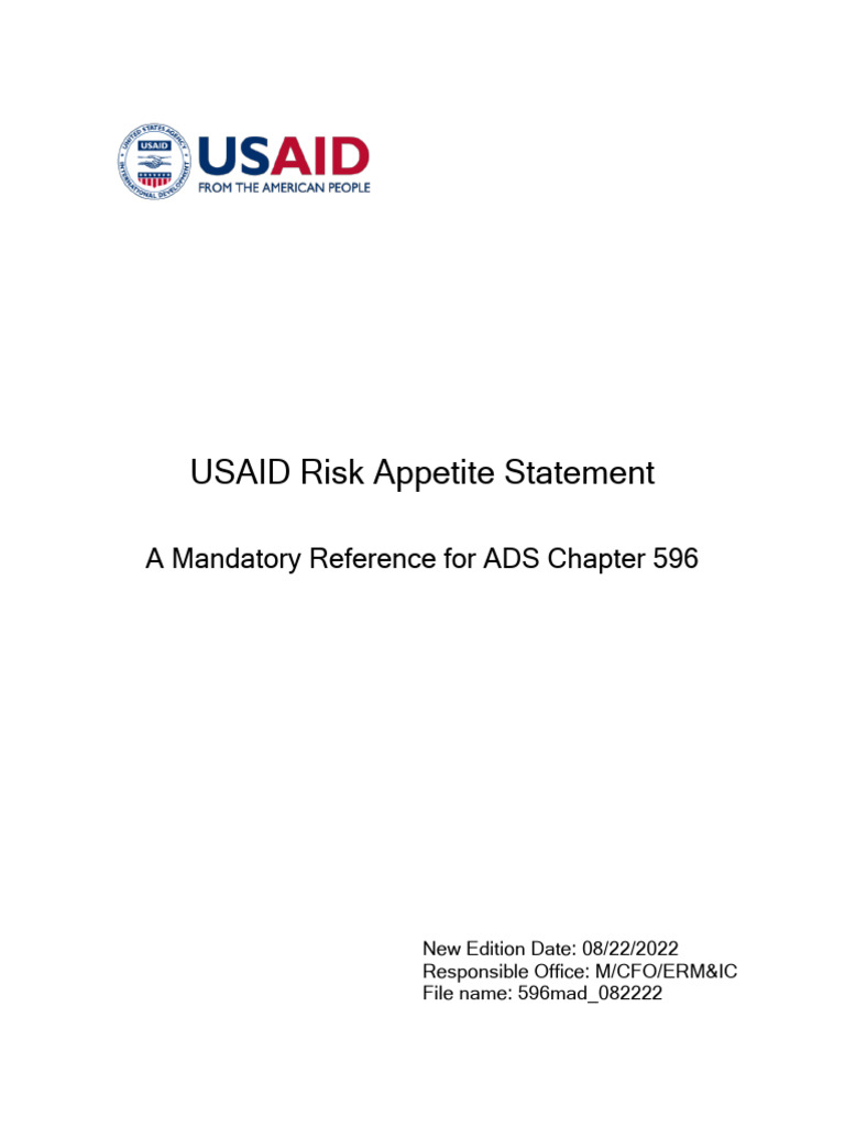 Usaid risk appetite statement pdf