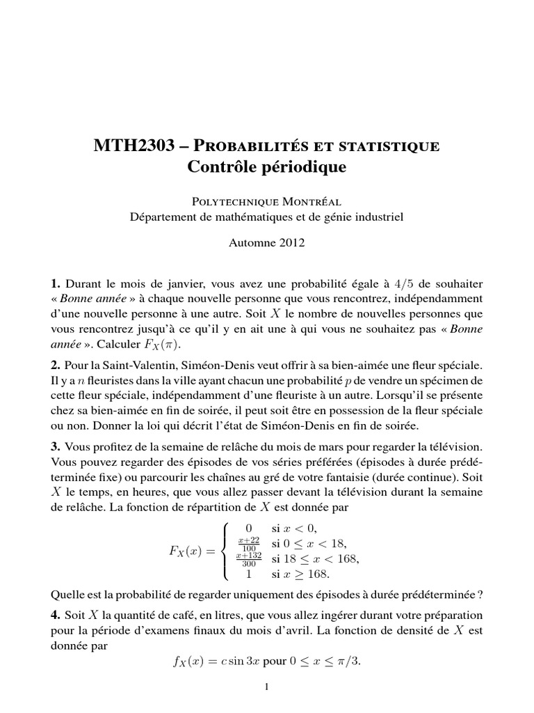 Proba Stat Intra | PDF