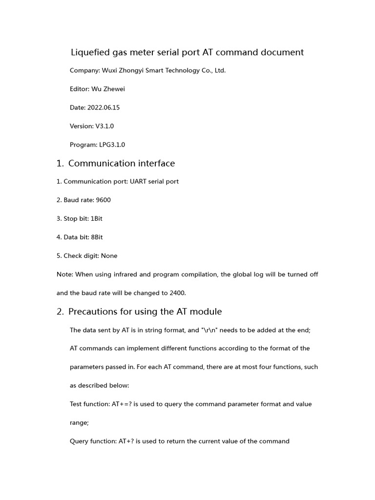 Serial at Command Document-GPRS (3.1.0) | PDF