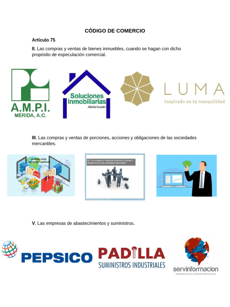 Código De Comercio Imagenes Del Art 75 Pdf
