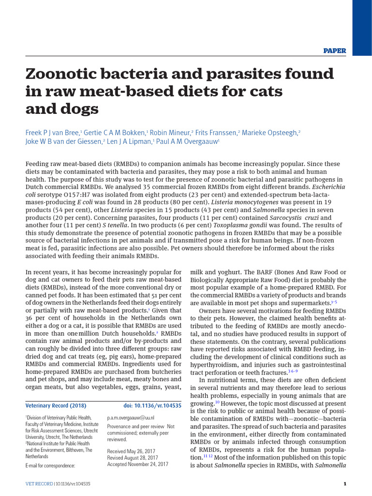 Zoonotic Bacteria and Parasites Found | PDF