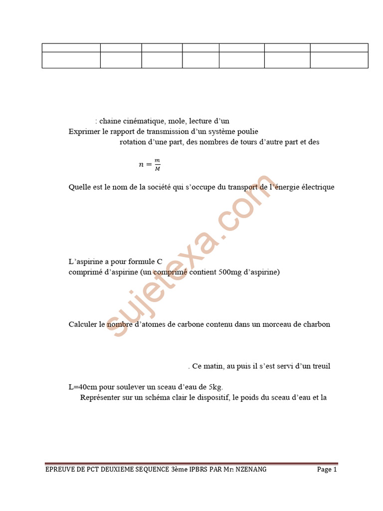 PCT Troisième | PDF