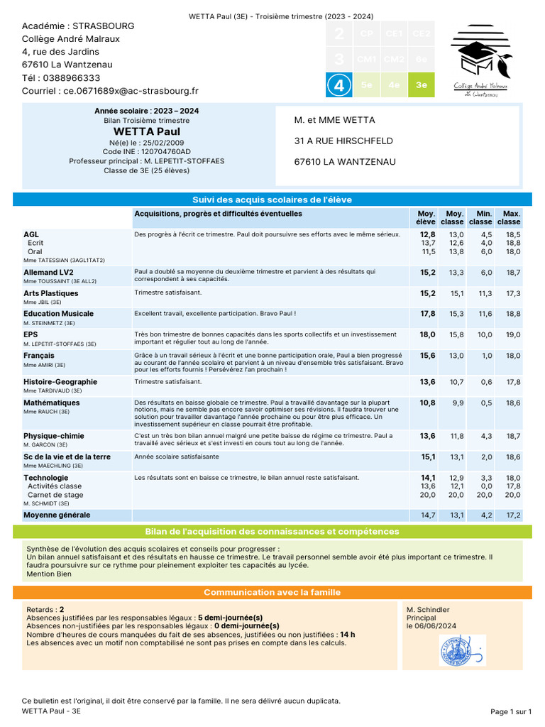 Bulletin Periodique Wetta Paul Troisieme Trimestre | PDF