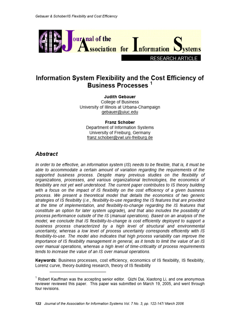 Information System Flexibility and The Cost Efficiency of Business ...