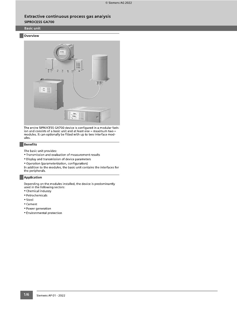 Siemens AP 01 Extract Siprocess e Ultramat 7 25 43 | PDF