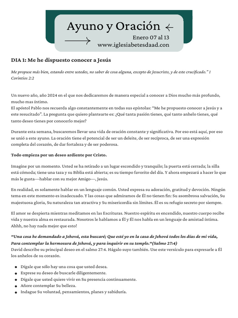 Dia 1 Conocer A Jesus Pdf