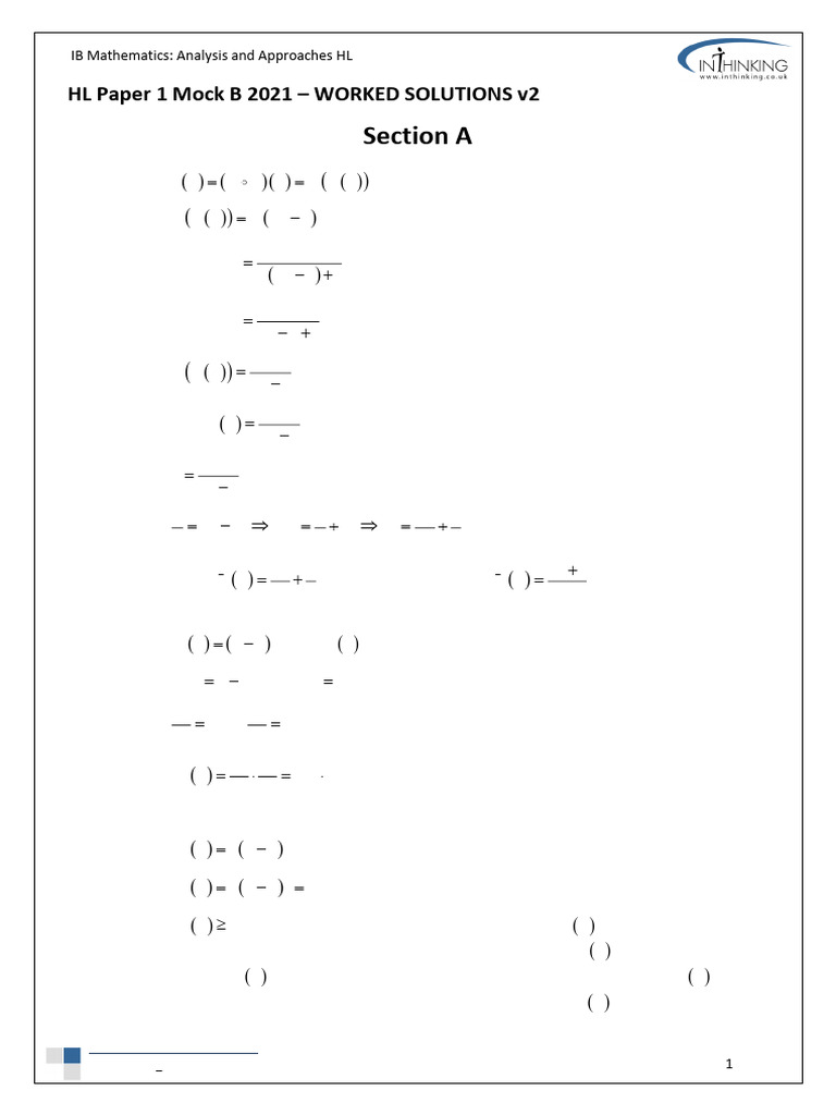 Mockb Aa HL p1 2021 Sol Key v2 | PDF