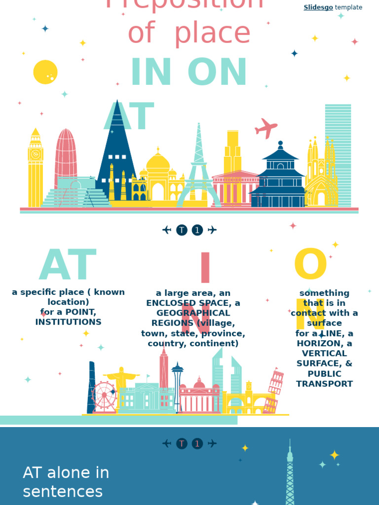 Prepositions of Place on in at 157416 | PDF