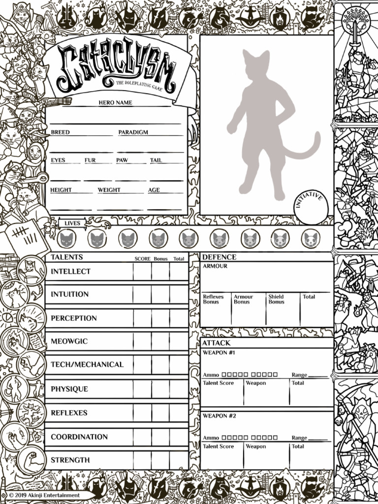 Cataclysm RPG- Hero sheet | PDF