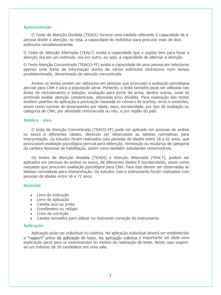 Teadi, Tealt e Teacoff | PDF