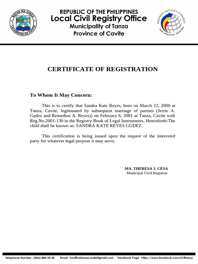 Certification (R.A. No. 9255) | PDF | Living Arrangements | Politics