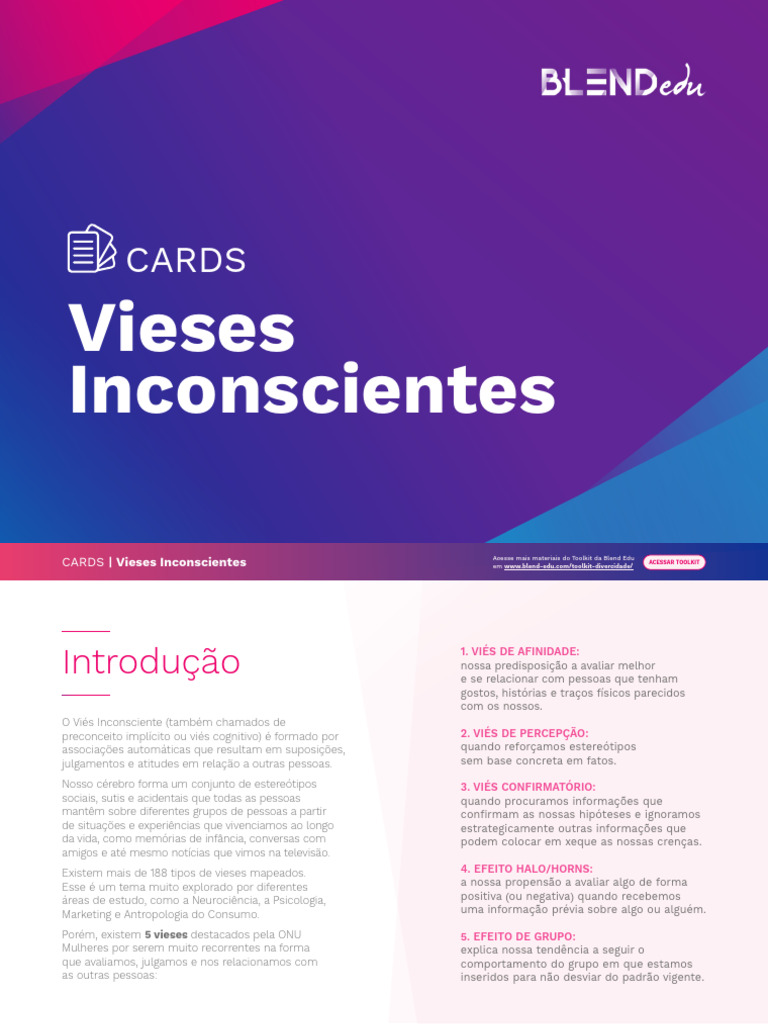 Blend Edu Cards Vieses Inconscientes | PDF