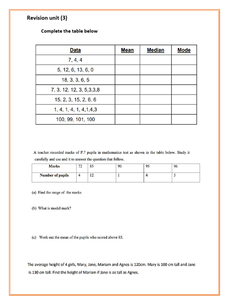 Unit 3 Revision | PDF