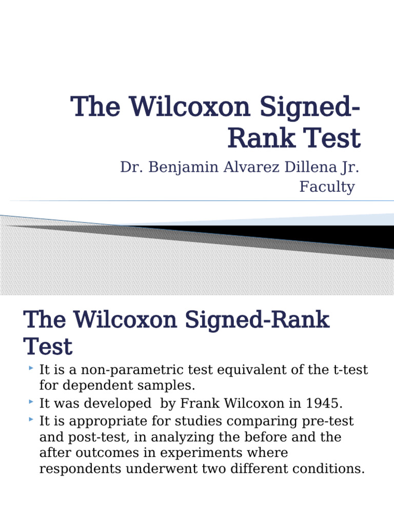 Stat 16 - The Wilcoxon Signed-Rank Test | PDF