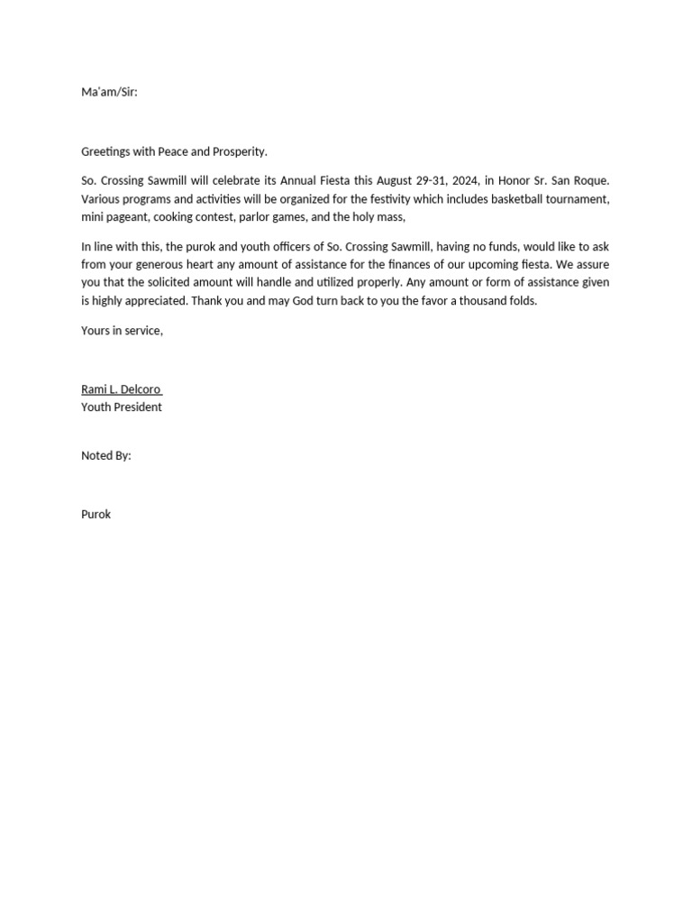 Solicitation Letter | PDF