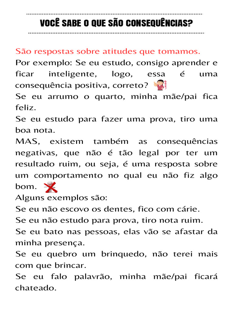Você Sabe o Que São Consequências PDF | PDF