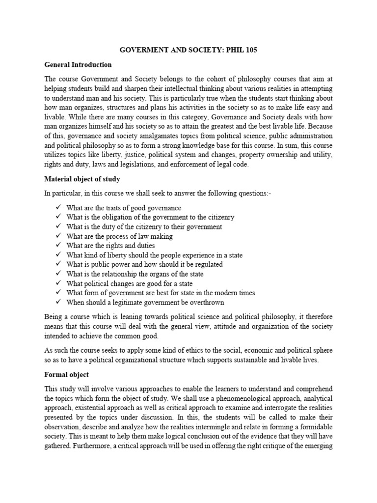 Understanding Governance and Society | PDF | State (Polity) | Politics