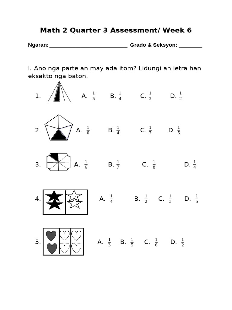Q3 Math 2 Assessment Week 6 | PDF