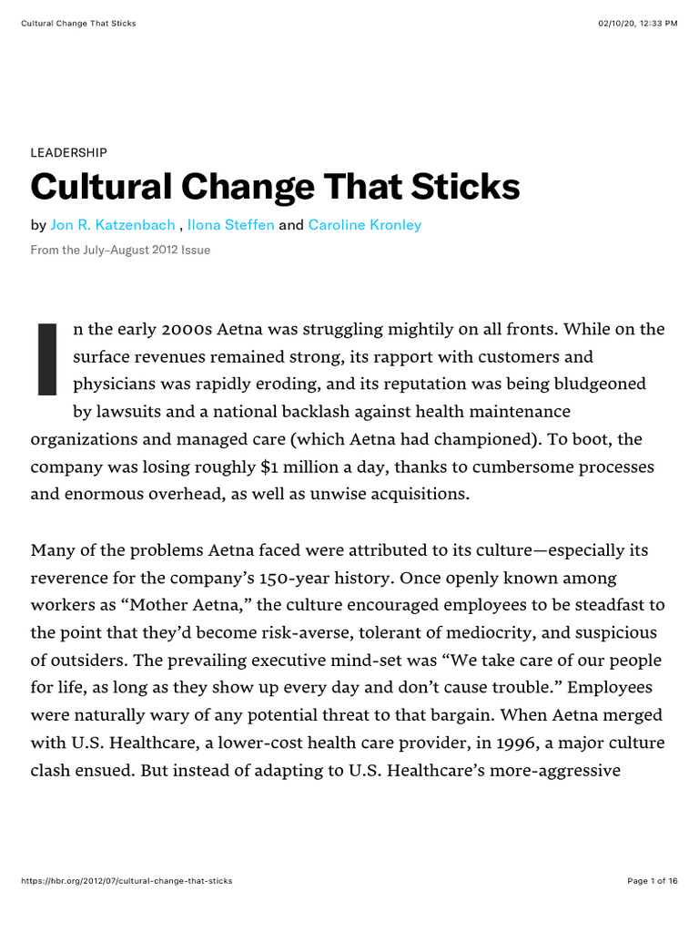 Cultural change that sticks pdf
