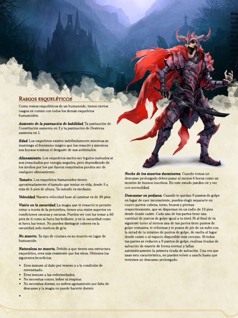 Skeleton D&D RACE PLAYER | PDF