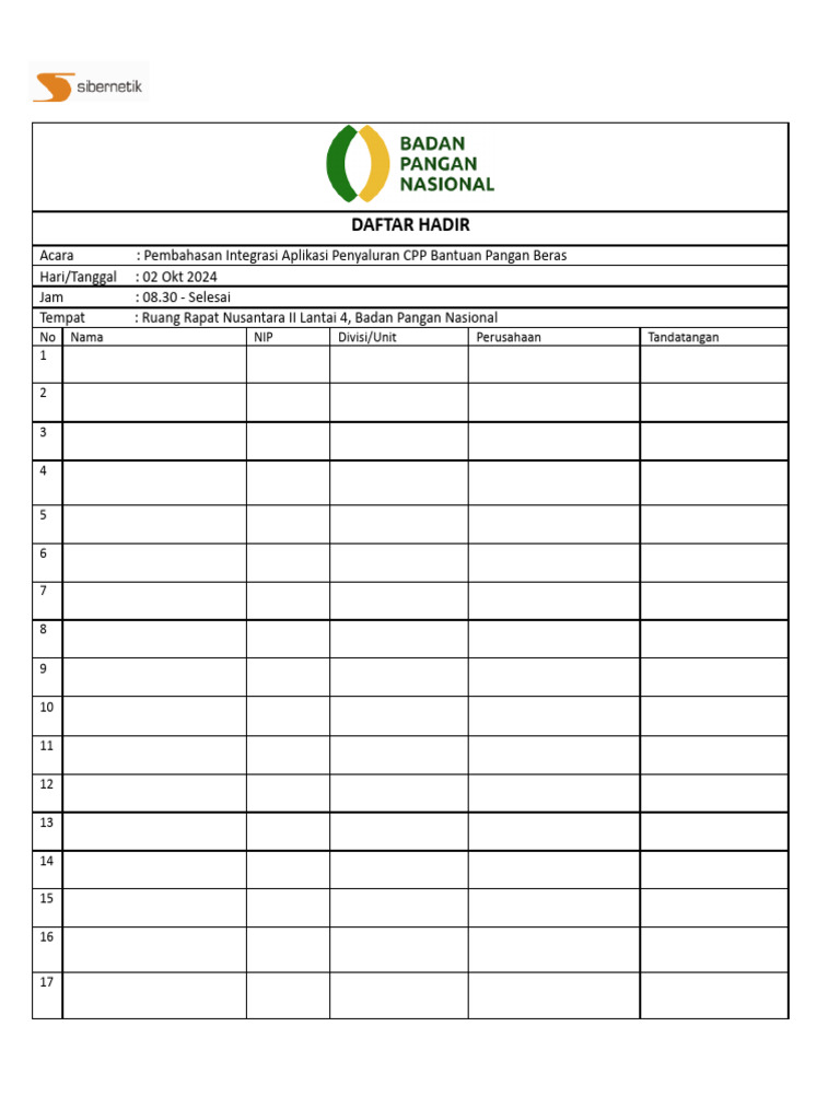 Daftar Hadir | PDF