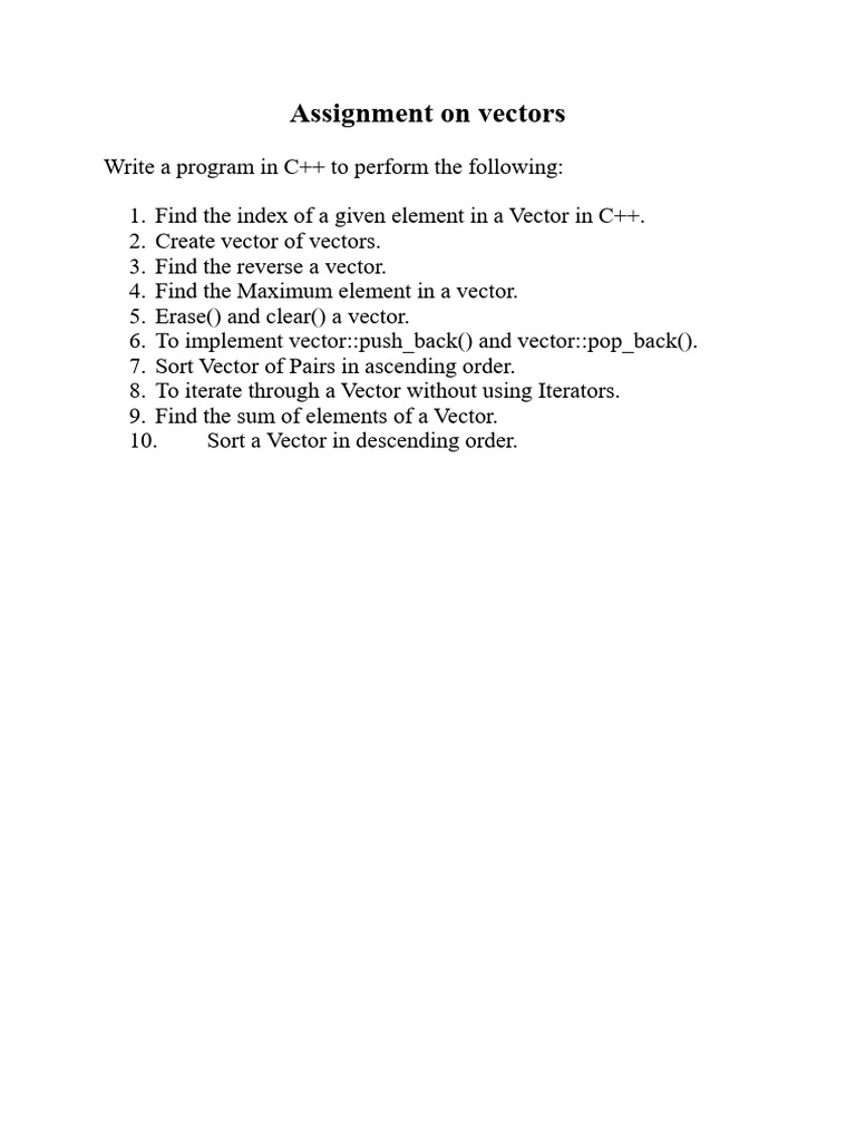Assignment On Vectors | PDF