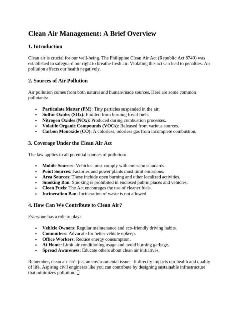 Clean Air Management | PDF