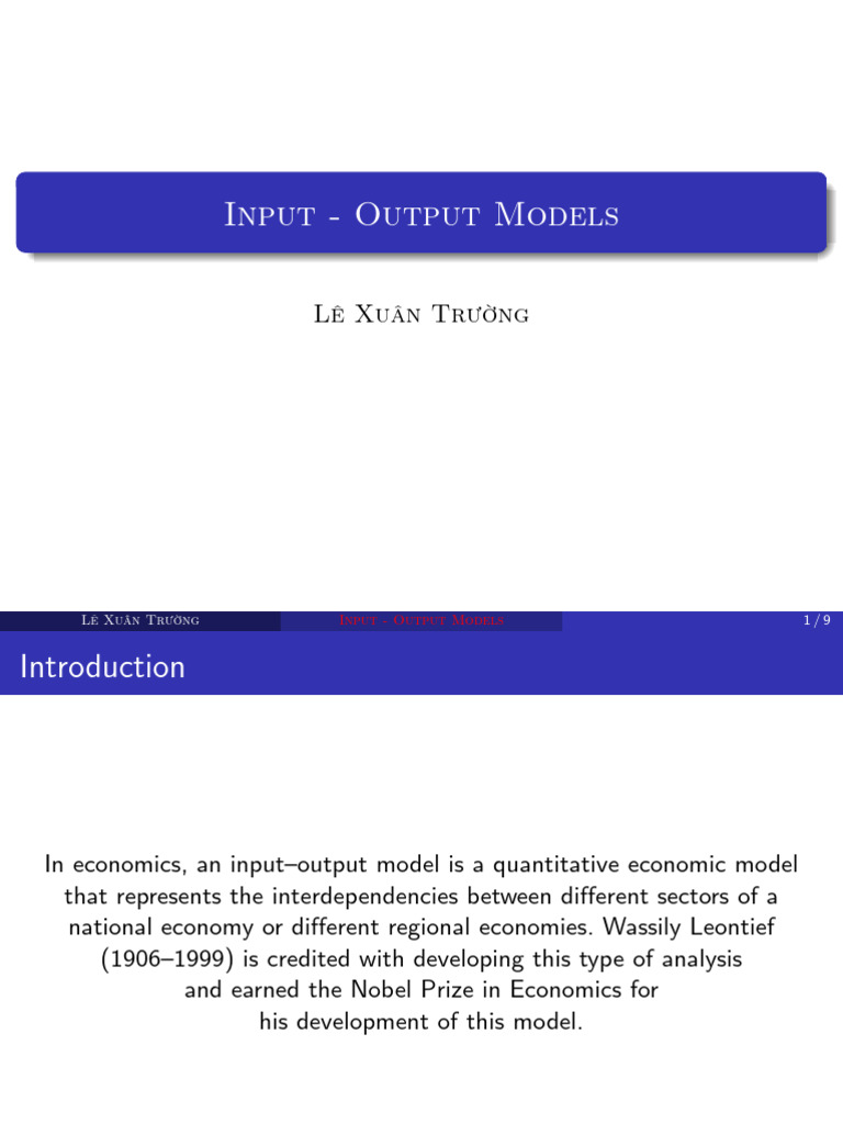 Input - Output Models | PDF