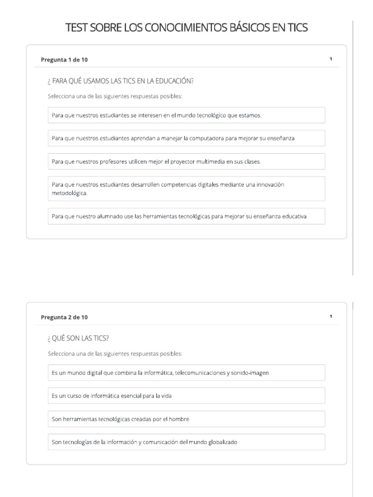 Test de Informatica QSM8. | PDF