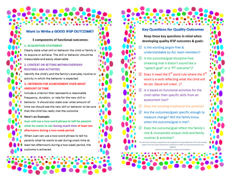 Quick ref guide want to write a good ifsp outcome pdf