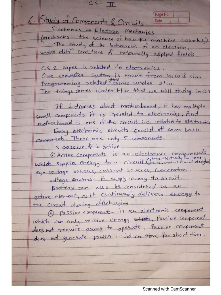 CS II Study of Components & Circuits | PDF