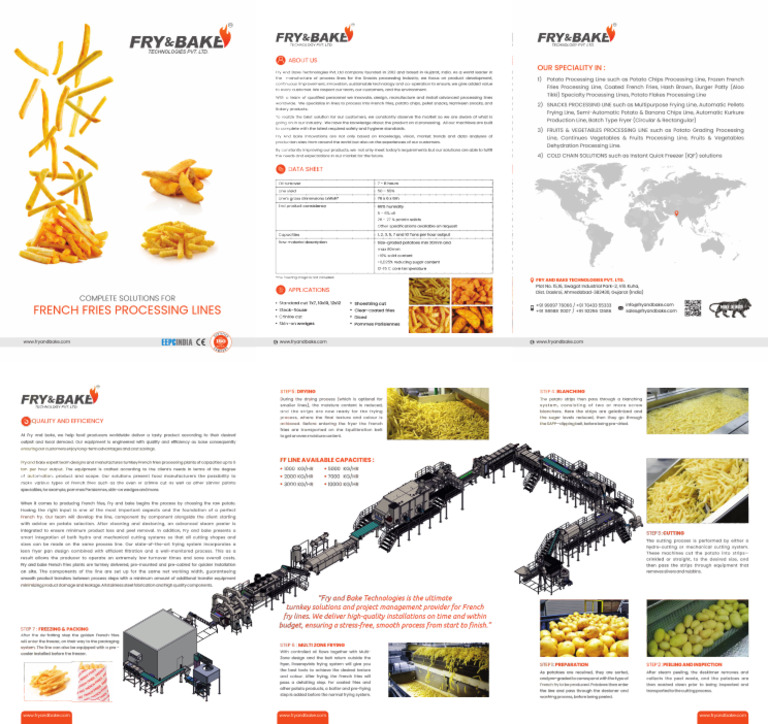 Fry and Bake French Fries Line Catlogue - 1 | PDF