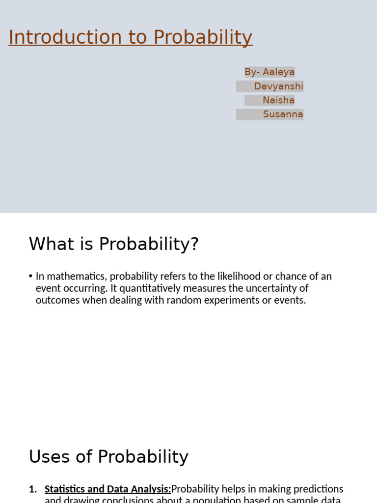 Introduction To Probability | PDF