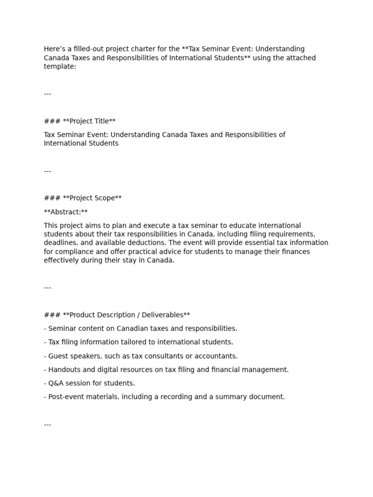 Project Charter | PDF