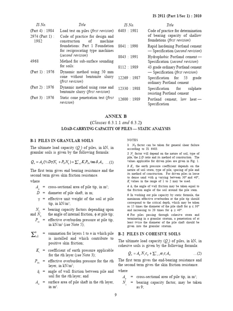 Pile Load Capacity Static Analysis Pdf
