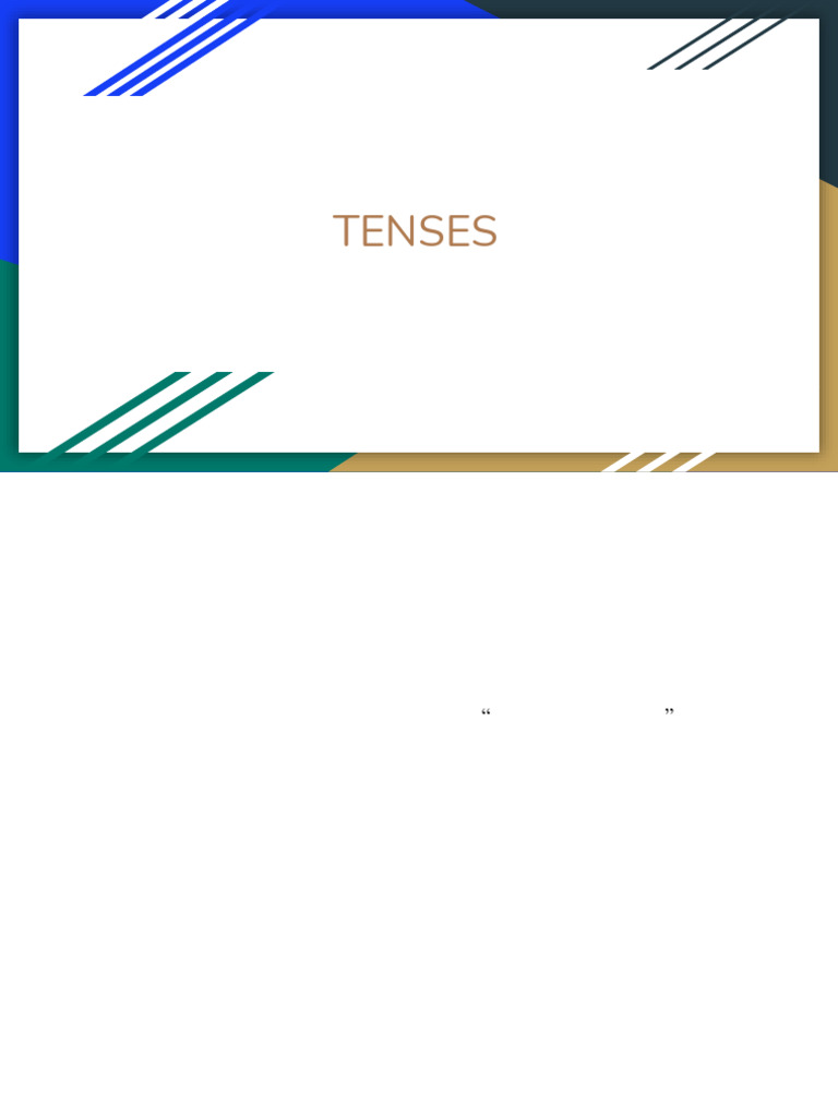 TENSES Worksheet PDF